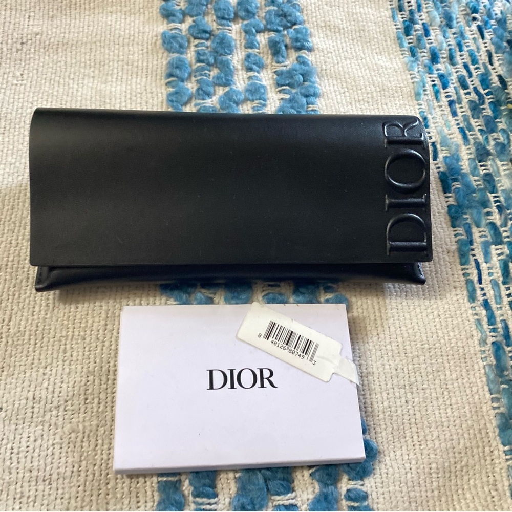 DIOR DIORBLACKSUIT S41  10A0 Shiny Black Smoke Square Sunglasses 55MM With Case - Picture 6 of 12
